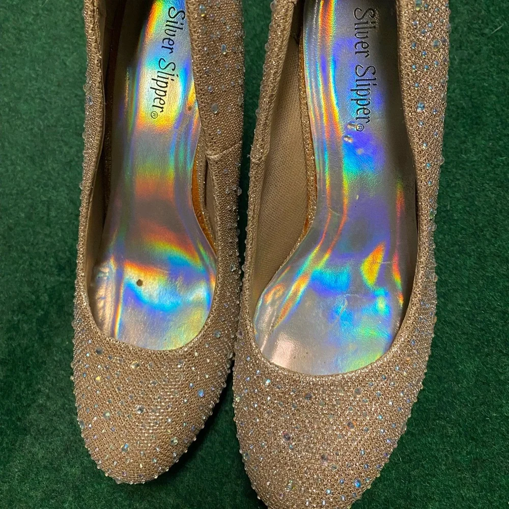 Gold Sparkle Women's Shoes - Picture 2 of 5